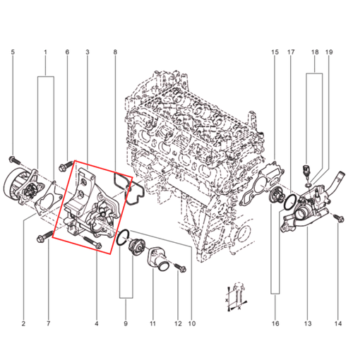 110613765R_FLANGE CARCACA DA BOMBA DE AGUA M4R 2.0 16V FLUENCE  RN 13765R -6-